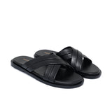 Black Leather Slipper SA138