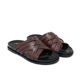 Brown Six Strap Slipper SA160