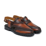 Deep Chestnut Brogue Peshawari Chappal DAZ9