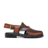 Deep Chestnut Brogue Peshawari Chappal DAZ9