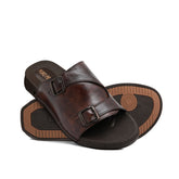 Dual-Buckle Brown Formal Slipper SA62