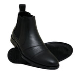 Black Elegant Leather Chelsea Boots PD02