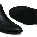 Black Elegant Leather Chelsea Boots PD02