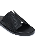 Black Patten Croc Slipper SZ03