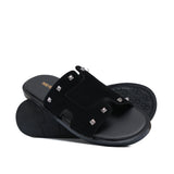 Black Suede Studded Slipper SZ04