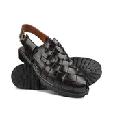 Woven Leather Peshawari Chappal DAZ4