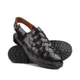 Woven Leather Peshawari Chappal DAZ4