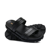 Black double belt Slipper SA125