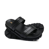 Black double belt Slipper SA125