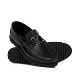 Black Patent Elegant Buckle Loafer LZ04