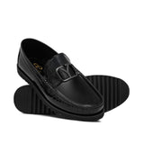Black Patent Elegant Buckle Loafer LZ04