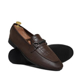 Brown Croc Embossed Folding Shoe PA41