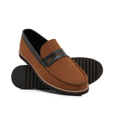 Tan Suede Saddle Loafer LZ03