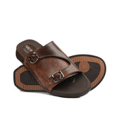 Dual-Buckle Brown Formal Slipper SA62