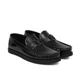 Black Patent Elegant Buckle Loafer LZ04