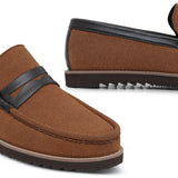Tan Suede Saddle Loafer LZ03