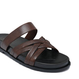 Brown Cross Slipper SA133