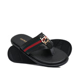 Black Leather Slipper SA132