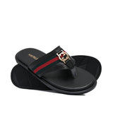 Black Leather Slipper SA132