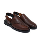 Brown 2-Tone Textured Sandal DZ65