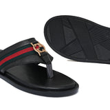 Black Leather Slipper SA132