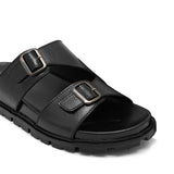 Black Double Buckle Slipper SA103