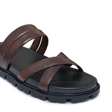 Brown Cross Slipper SA131