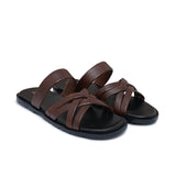 Brown Leather Slipper SA135