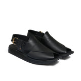 Black Leather Sandal DD01