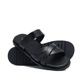 Black Leather Slipper SA147