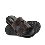 Brown Cross-Strap Slipper SA96