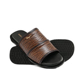 Brown Embossed Comfort Slipper SA97