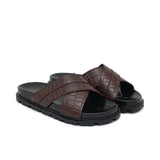 Brown Croc Slipper SA163