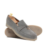 Grey Suede Tassel Shoe LU28