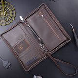 Men Leather long Wallet TP ZIP