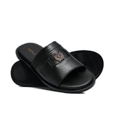 Black Leather Slipper GT33