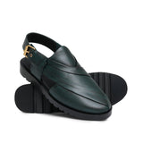 Deep Emerald Green Peshawari Chappal DZ50