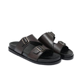 Brown Double Buckle Slipper SA104