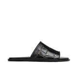 Black Sleek Croc Slipper SA09