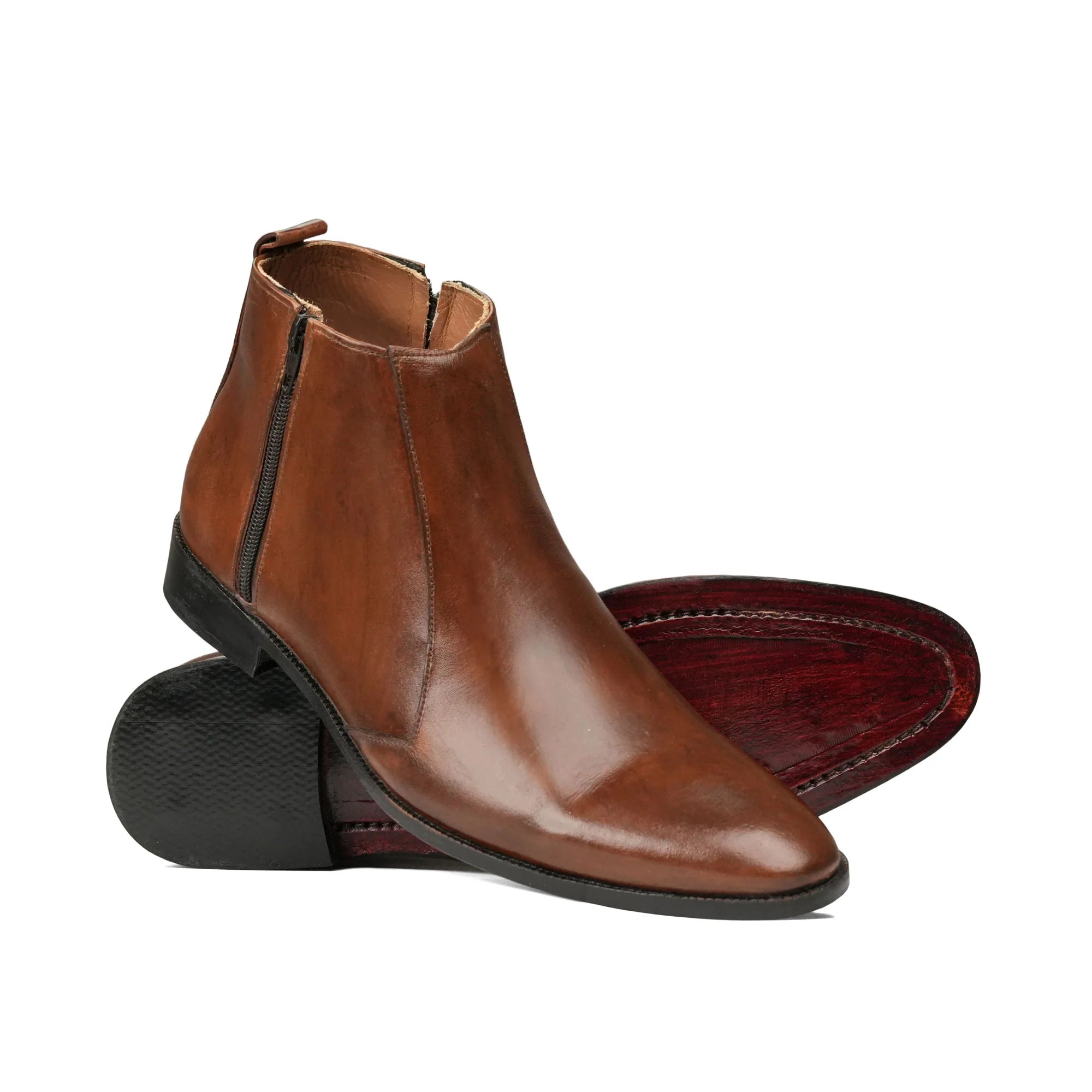 Brown Leather Chelsea Boot PS06 - Main Image