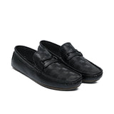 Black Textured Loafer LS07