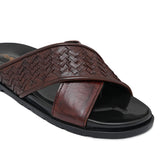Brown Cross Slipper SA158