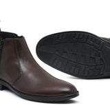 Choco Brown Zip Chelsea Boots PD13