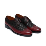 Maroon Black Leather Lace Shoe PH20