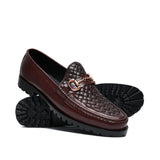 Brown Woven Leather Shoe PH19