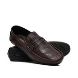 Brown Textured Loafer LS22