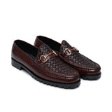 Brown Woven Leather Shoe PH19
