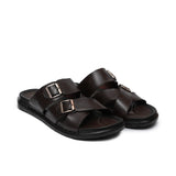 Brown Double Buckle Slipper GT01