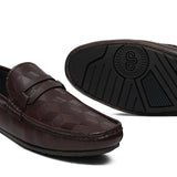 Brown Textured Loafer LS22