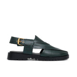 Deep Emerald Green Peshawari Chappal DZ50